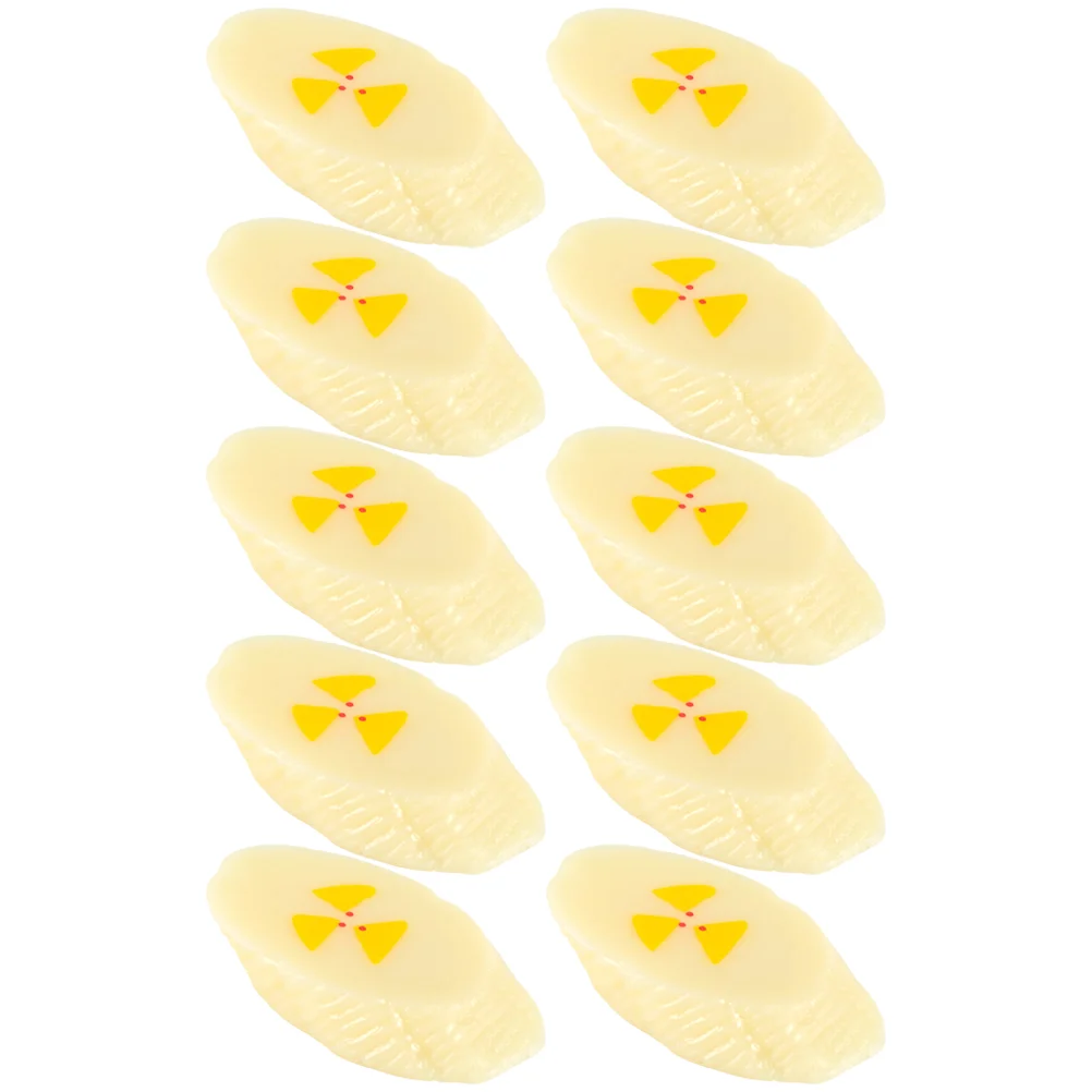 

10 Pcs Simulated Banana Dinning Table Decor Lifelike Slices Fruit Model Gift Simulation Pvc DIY Accessories Student Ornaments