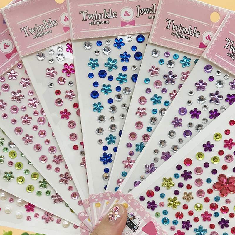 

Self Adhesive 3D Diamond Sticker Eyebrow Rhinestone Sticker Nail Art Jewelry Craft Gems Decor Face Colorful Decorations Sticker
