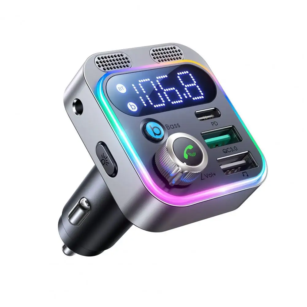 

Practical Bluetooth-compatible 5.0 Car MP3 Player Charger Car MP3 Player Lossless Fast Charging
