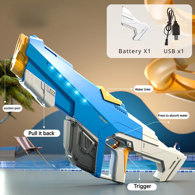 Электрический Водяной Пистолет Для Непрерывной Стрельбы Большая Емкость