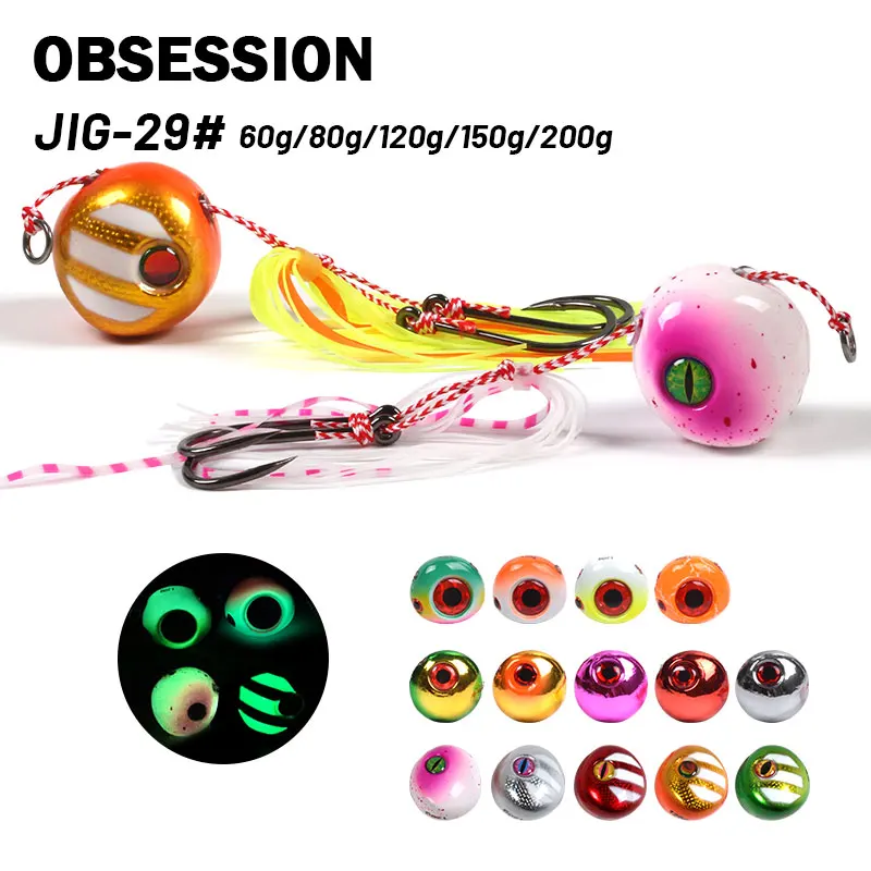 OBSESSION 60 г-200 г Inchiku джиговая приманка Kabura светящаяся тонущая горка Snapper рыболовная