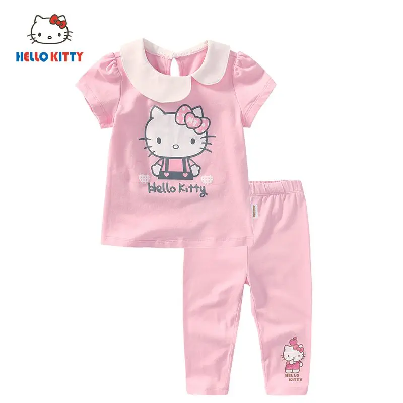 

Новинка 2023, милый летний костюм с рисунками из мультфильмов, с коротким рукавом, модные тонкие леггинсы с коротким рукавом, комплект из двух предметов Y2K