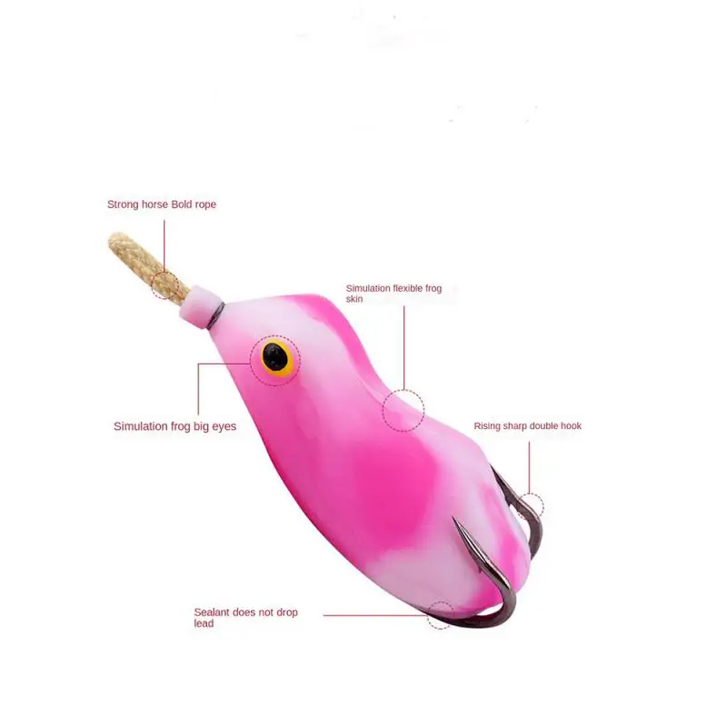 

Bionic Bait 60mm Double Hook Lackfish Hook Artificial Long-cast Catfish Tackle Frog Type Lure Modified Frog Fishing Set 6cm 15g
