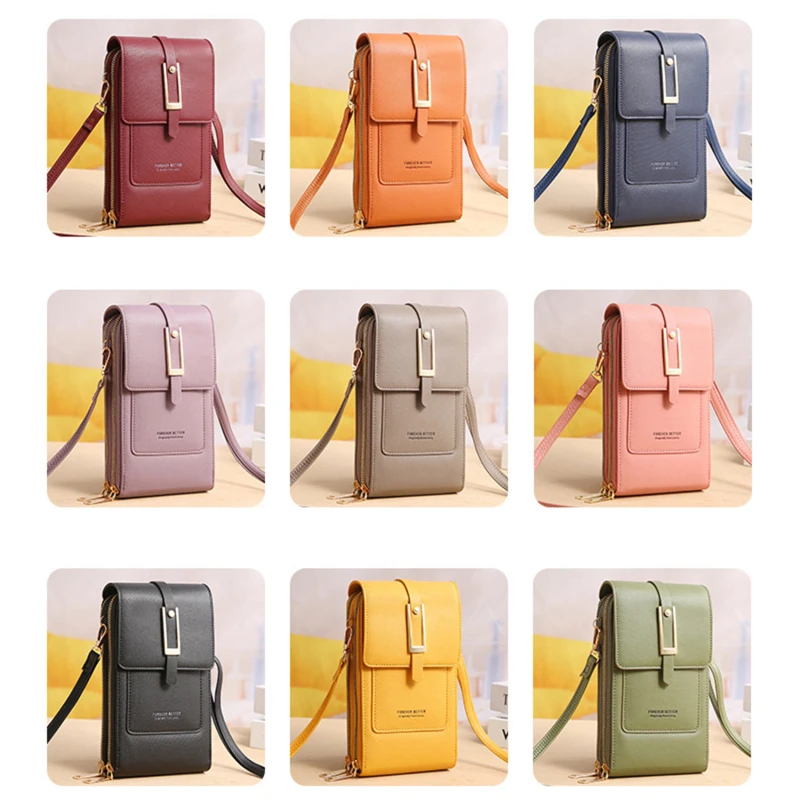 

Women Multi-function Touch Screen Phone Bags Female Single Shoulder Purse Messenger Wallet Large Capacity