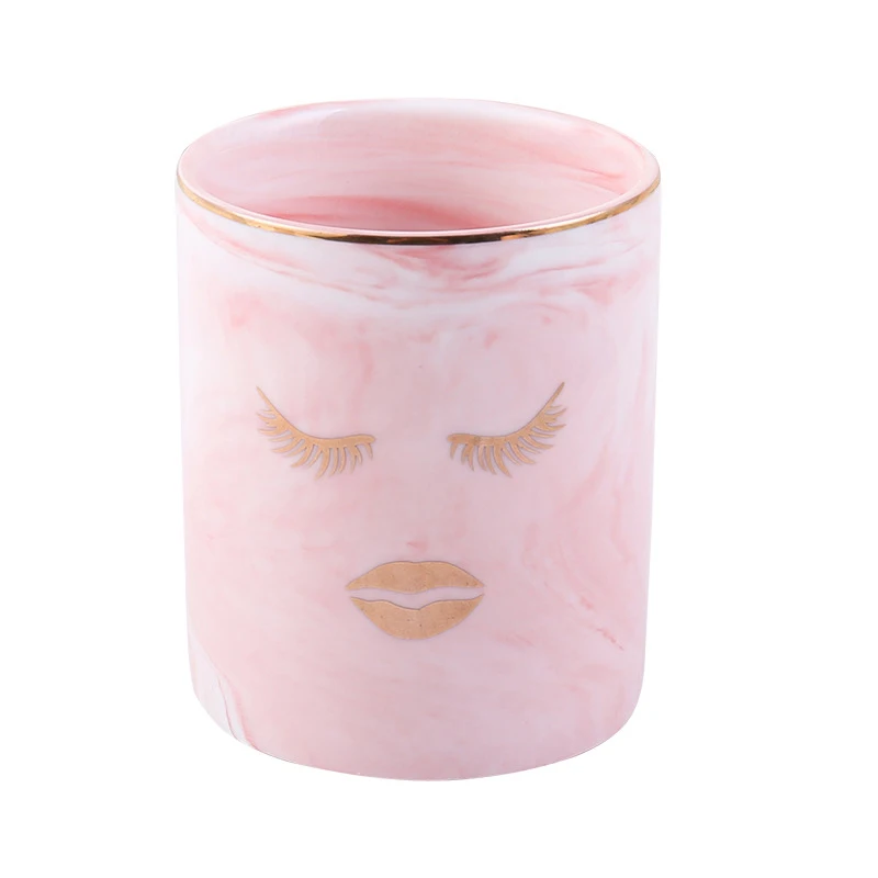 

1pc Ceramic Pen Holder Marble Texture Pencil Cup Pot Desk Organizer Makeup BrushOrganiseurs Easy Assemble Shelving HAccessories