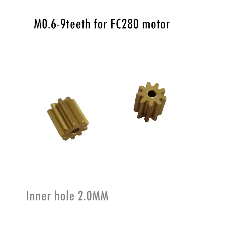 

AZGIANT M0.5*9/M0.6 9 teeth gear for FC280/ FC-140RE 130 260 car motor Modules corsa brass