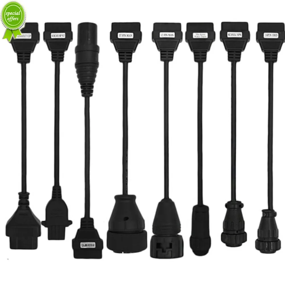 Кабели для грузовиков CDP Pro OBD2, автомобильные кабели, диагностический инструмент, соединительный кабель, полный комплект, 8 шт. кабелей для грузовиков для TCS CDP Plus