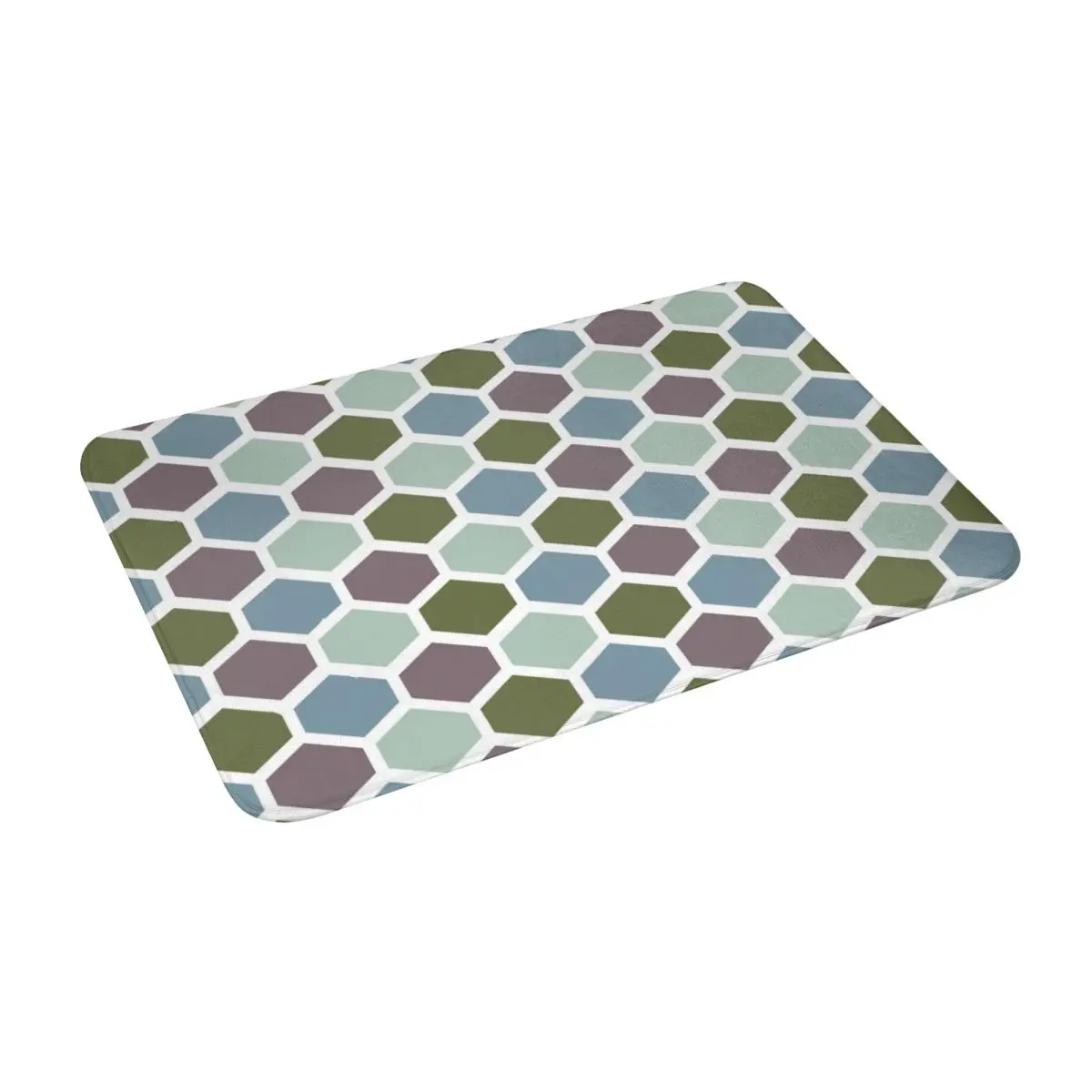 

Mid Century Modern Honeycomb Bath Door Floor Mat Bohemian Antislip Rug Carpet Entrance LivingRoom Home Kitchen Durable Polyester