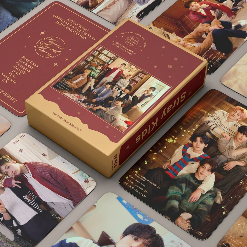 

55pcs/Set Kpop StrayKids 3rd Fanclub Photocards Lomo Cards Boys Photo Card Straykids Album Postcard Fans Gift 2022 New