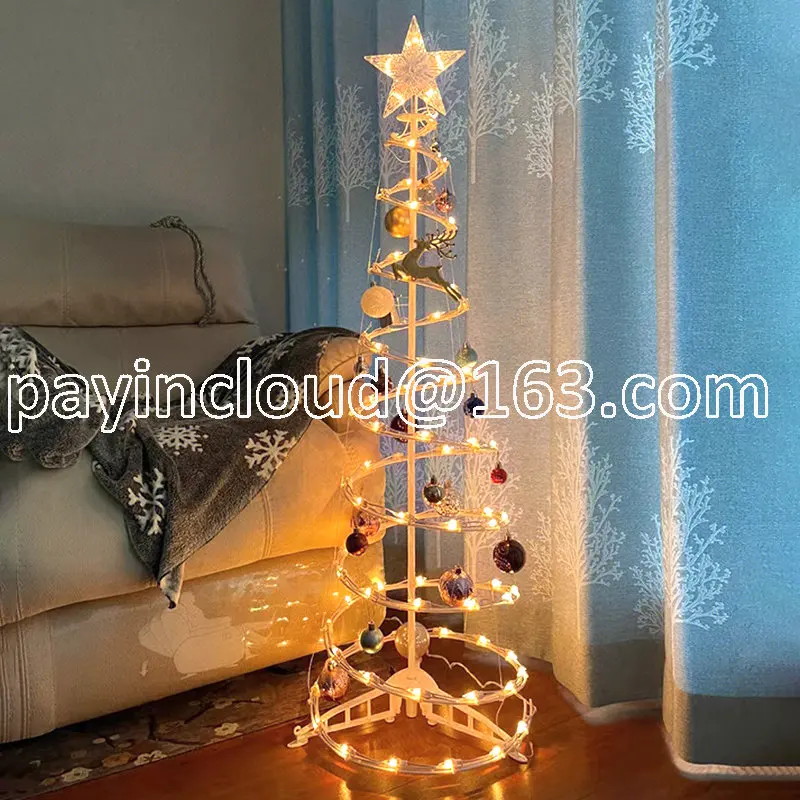 

Christmas Decoration Small Christmas Tree Lamp White Decoration Home Creative Foldable Shop Scene Set