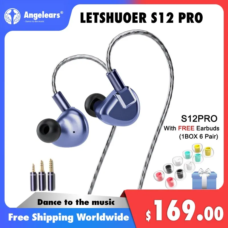 

Letshuoer S12 PRO |Shuoer S12 Magnetic Planar Driver IEM Hi-Fi Earphones Silver Plated Copper Cable with 2.5/3.5/4.4mm plug