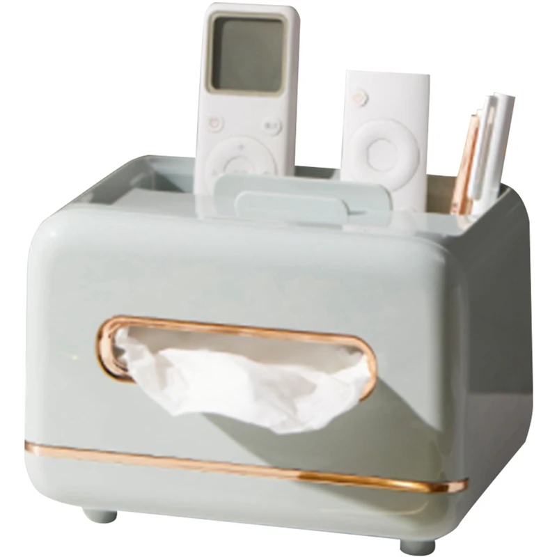 

Tissue Boxes with Remote Control Holder Multifunctional Tissue Paper Storage Box Home Office Countertop Organizer