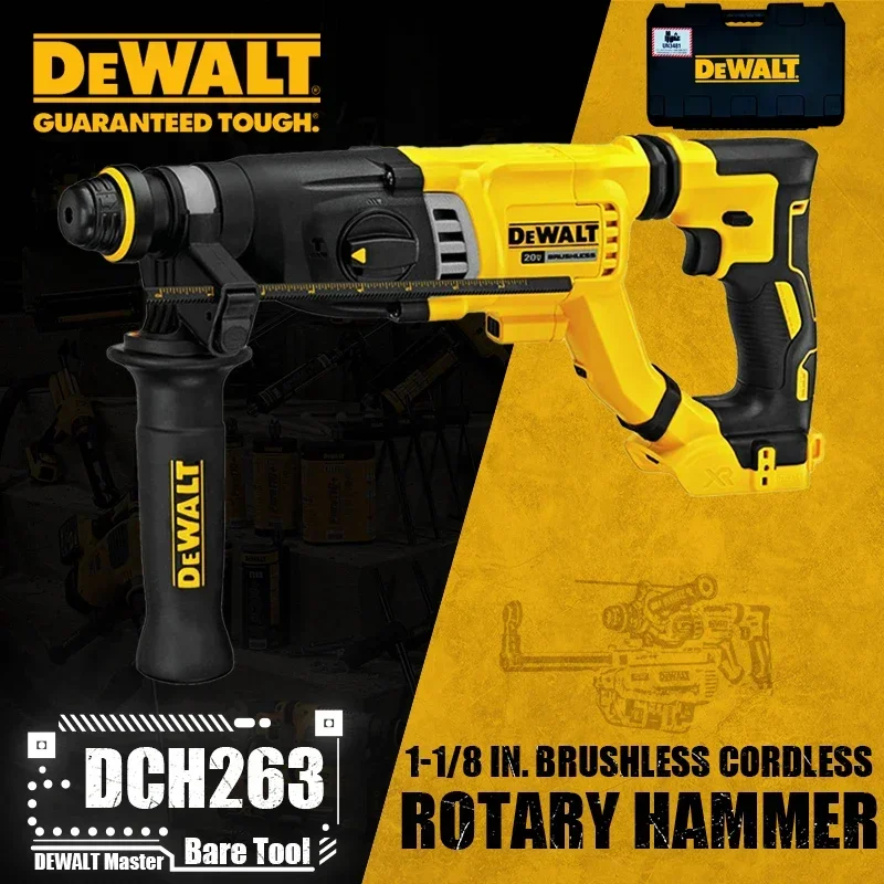 

DEWALT DCH263 1-дюйма бесщеточный беспроводной Перфоратор SDS Plus с D-ручкой DWH205DH пылеуловитель 20 в электроинструменты неизолированный инструмент