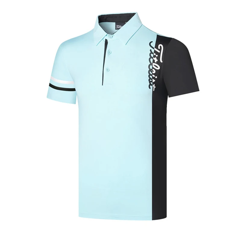 Golf Wear Men's Short Sleeved Summer Style Striped T-Shirt Sporty Casual Ventilated Quick-Drying Polo Shirt