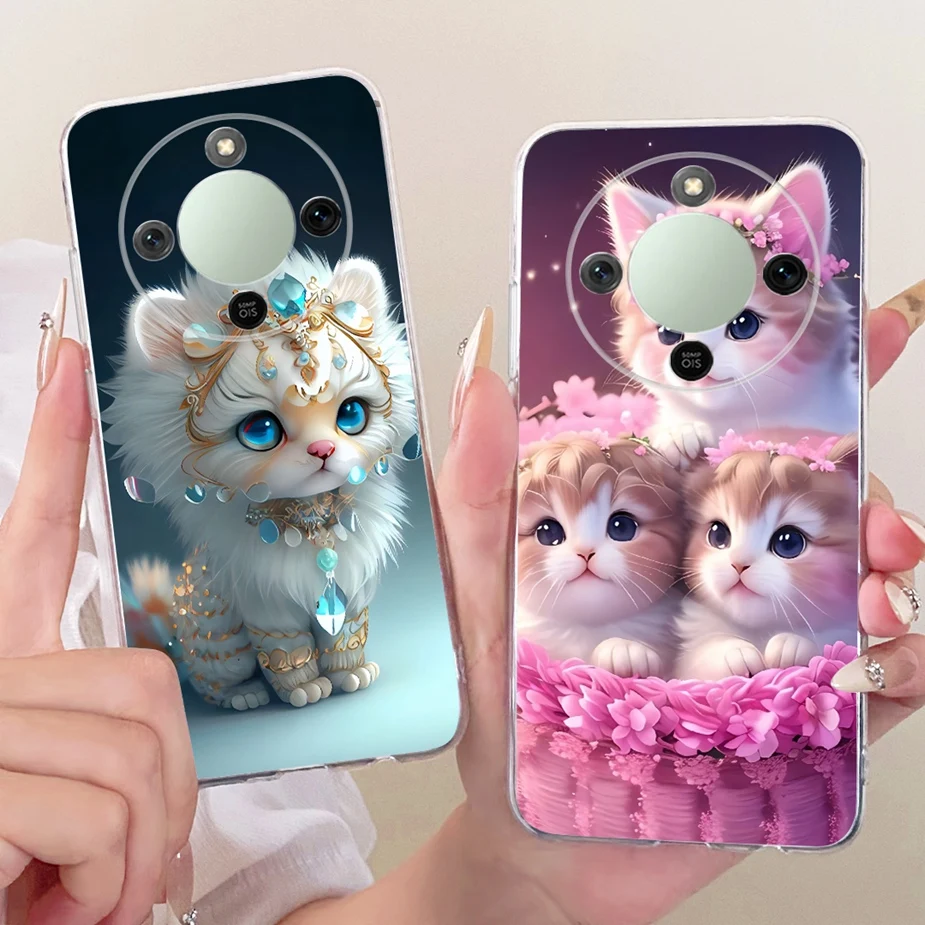 Фото Чехол для Honor X9d MTN-NX1, роскошный чехол с рисунком лотоса для Honor Magic 8 Lite, чехол для телефона Honor X70 X9d Magic8 Lite, мягкие чехлы №4