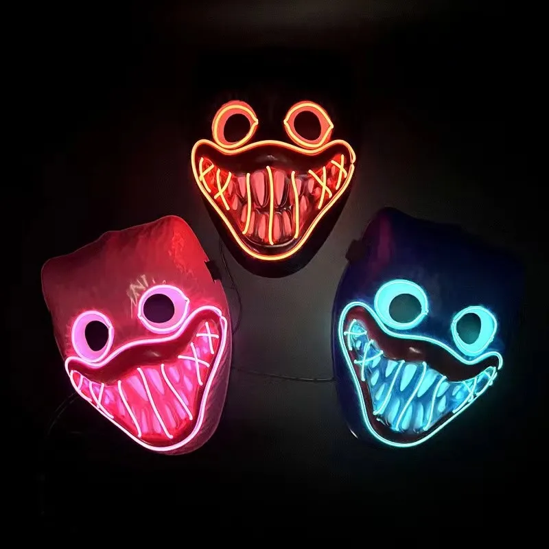 

Halloween Mask, Scary LED Light up Masks, Demon Slayer, EL Wire Glowing Face Cosplay Party Ball Attire Mask