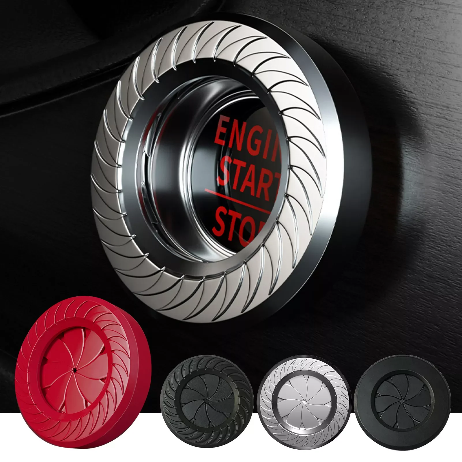 

1PCS Button Cover Car Engine Rotary Push To Start Button Accessories Protective Anti-scratch Auto Ignition Start Stop Switch
