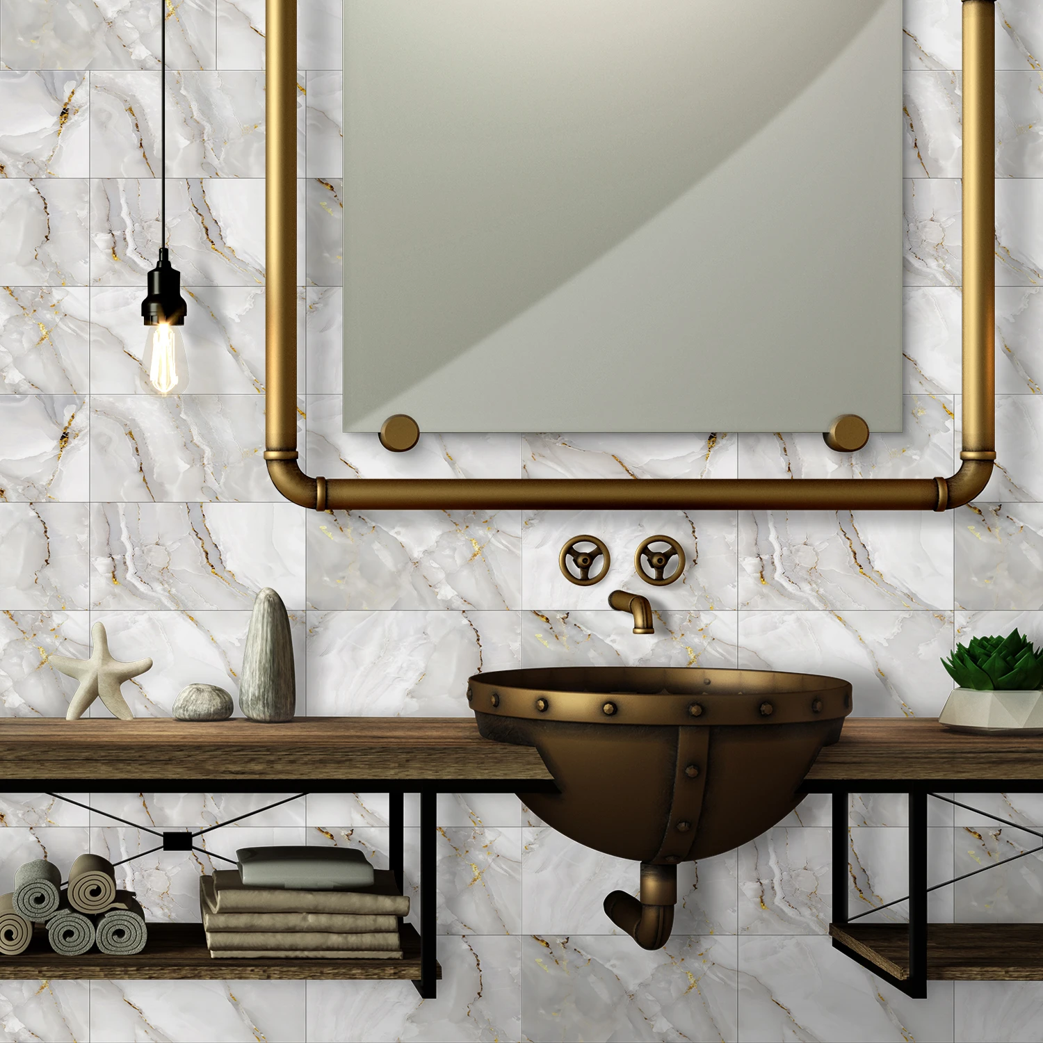 6 шт. винтажный мраморный узор 15*30 см ПВХ материал ванная комната плитка наклейка