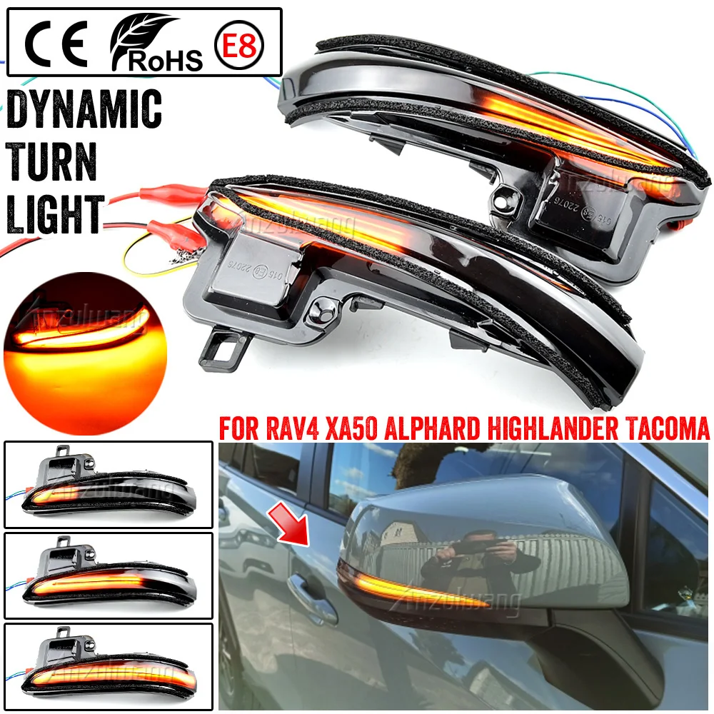 LED Dynamic Turn Signal Light Mirror Indicator For Toyota Alphard Tacoma Vellfire 16-19 RAV4 XA50 Highlander 2020 For Lexus LM