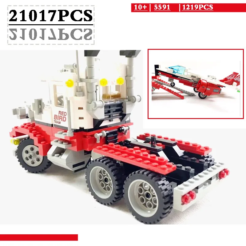 

New 1166pcs Truck Red Bird Building Blocks Truck Building Block Model Compatible with 21017 Building Block Gift Birthday GiftS