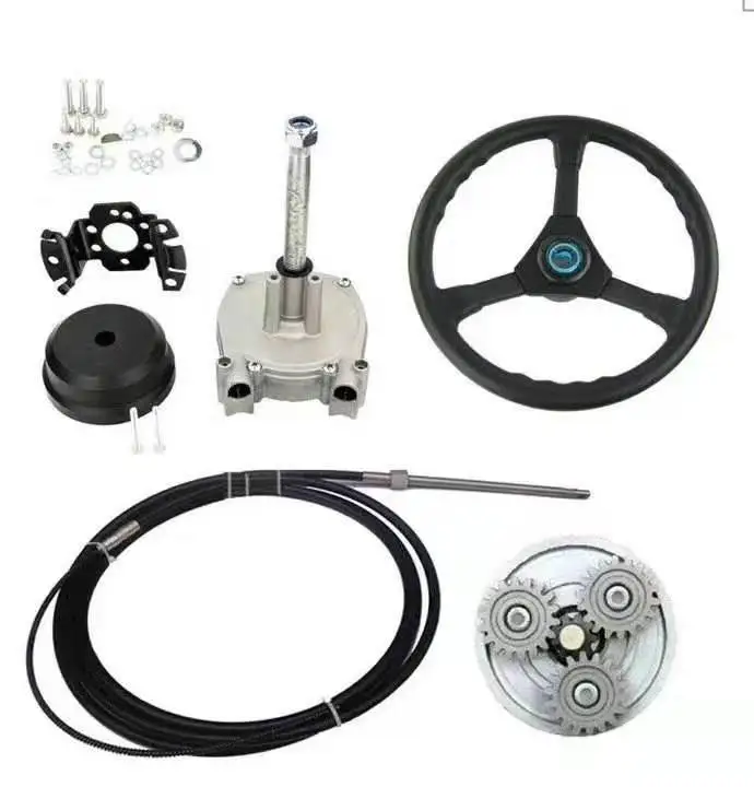 

Outboard steering system, forward steering mechanism, universal cable