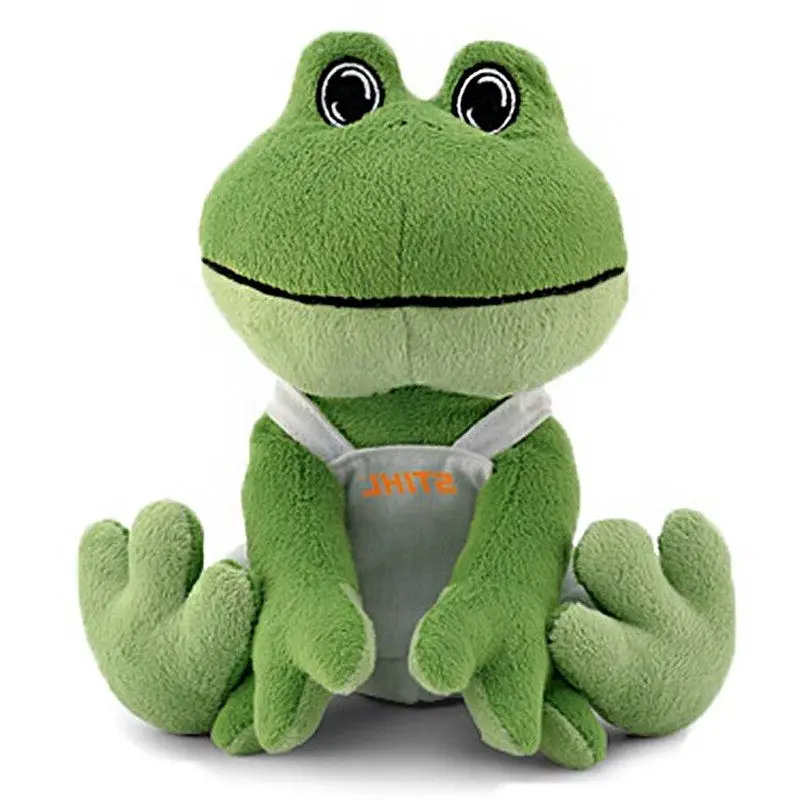 Плюшевая мягкая игрушка лягушка в комбинезоне STIHL |