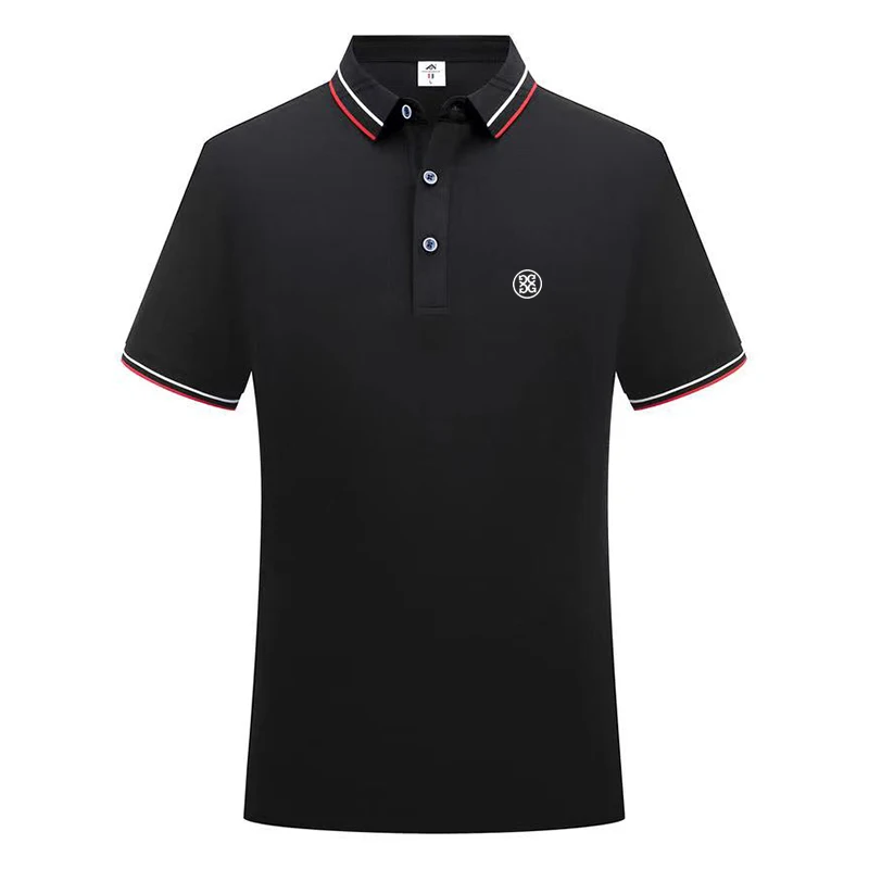 Men's and women's embroidered logo golf polo shirt High quality breathable polo shirt Ice silk fiber short sleeved polo shirt