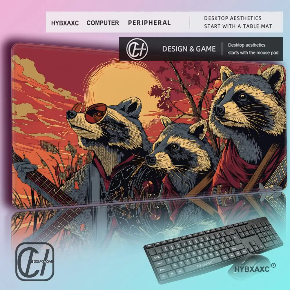 Фото Игровой коврик HYBXAXC Funny Raccoon Musician MTG для карточных игр, нескользящий, прочный, для командных игр, для настольных игр TCG №1