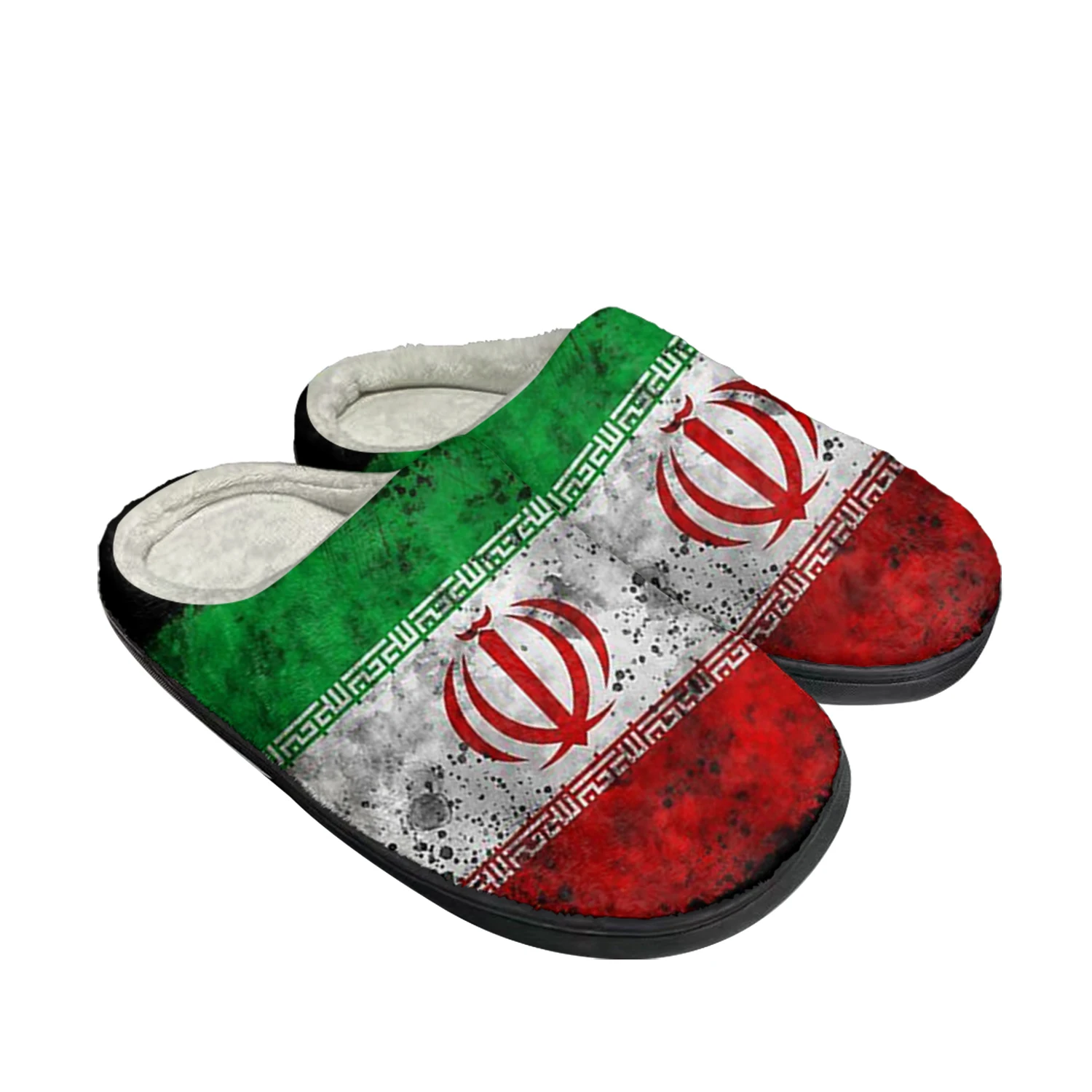 

Iranian Flag Home Cotton Custom Slippers Mens Womens Sandals Iran Plush Bedroom Casual Keep Warm Shoes Thermal Slipper