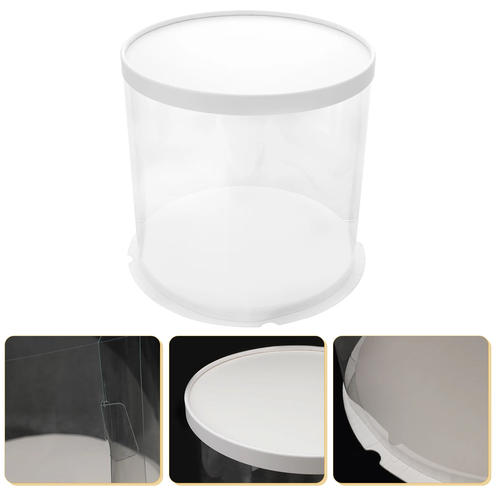 

Cake Box Carrier Boxes Clear Cupcake Container Packaging Round Bakery Transparentwith Holder Keeper Dessert Lid Wedding Gift