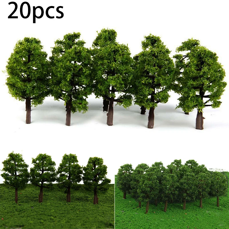 

20pcs 8CM Mini Model Trees Micro Landscape Decor Train Layout Accessories DIY Plastic Artificial Miniature Accessories Toys