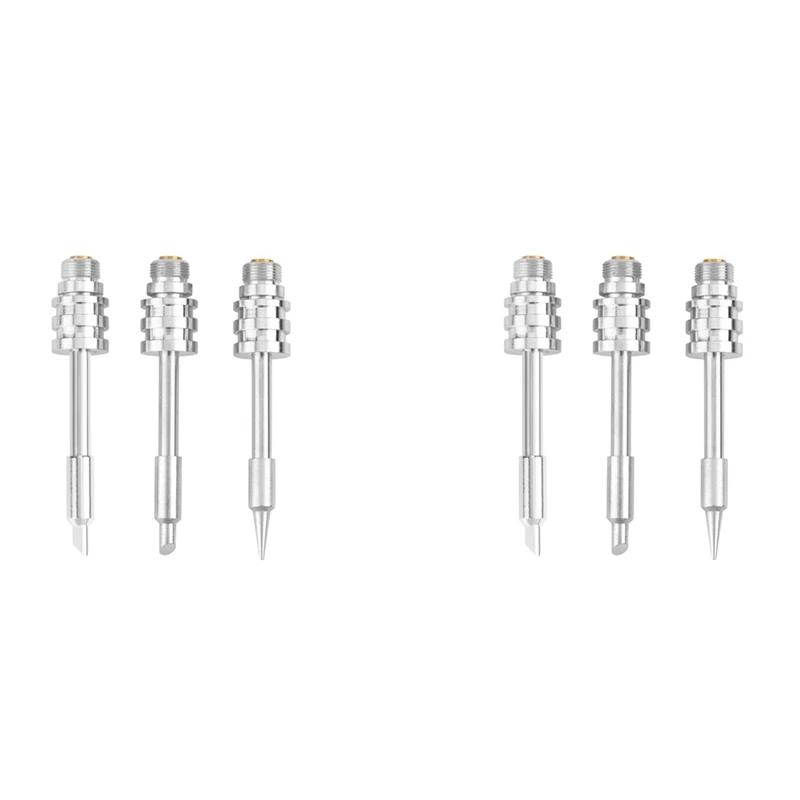 

New 6Pcs 30W Battery Soldering Iron USB Soldering Iron Portable Mini Soldering Iron 510 Interface Soldering Iron Tip Silver