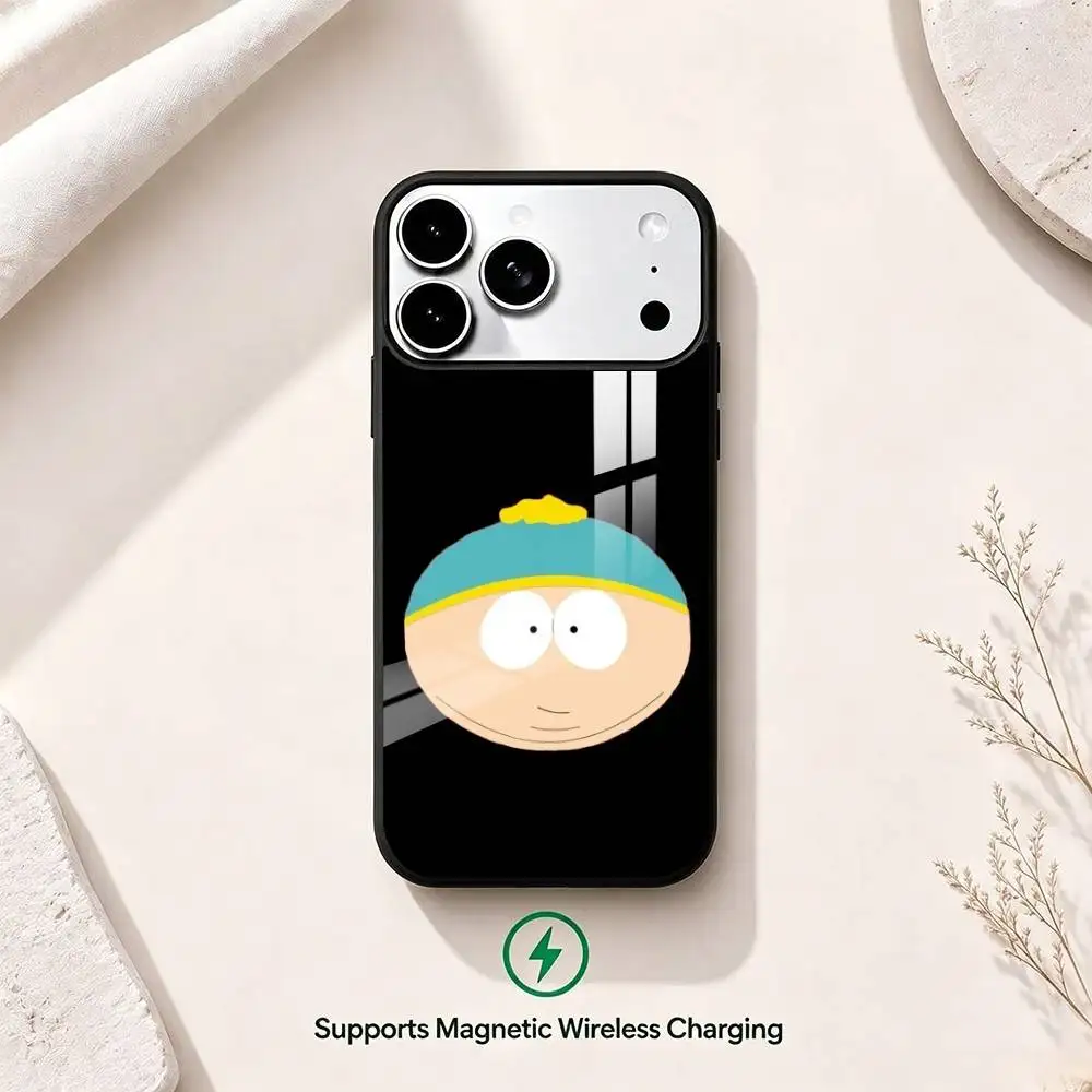 Фото Чехол для телефона с мультяшным дизайном S-South Park для iPhone 17, 16, 15, 14, 13, 12, 11 Plus, Pro, совместимый с магнитной беспроводной зарядкой №5