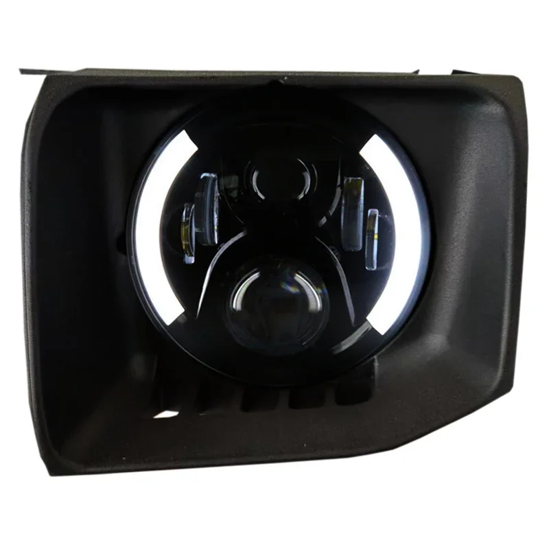 Фото Кастомизированные светодиодные фары Full LED для Mitsubishi Montero V43 с биксеноновыми линзами и дневными ходовыми огнями (DRL) №3