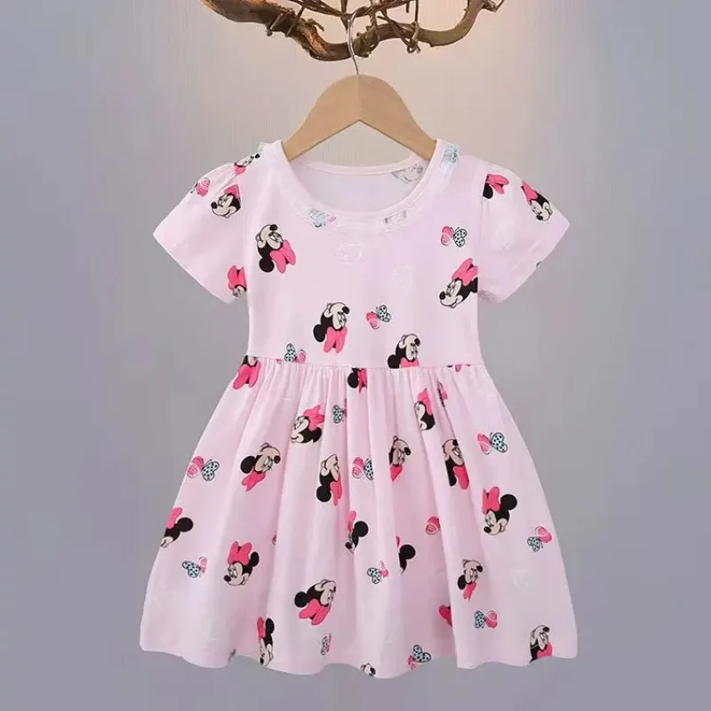 Платье принцессы для девочек 1-6 лет летние платья с коротким рукавом и мультяшным