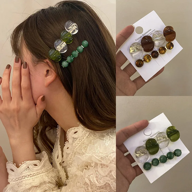 

2 шт./компл. женские заколки для волос, ювелирные изделия, модные аксессуары для волос с кристаллами для девочек, роскошные геометрические за...