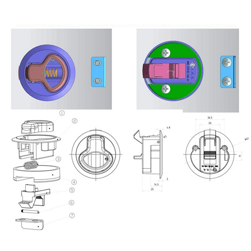 4 шт. Серийный/полный материал для защелки с багажником багажника яхты домов на