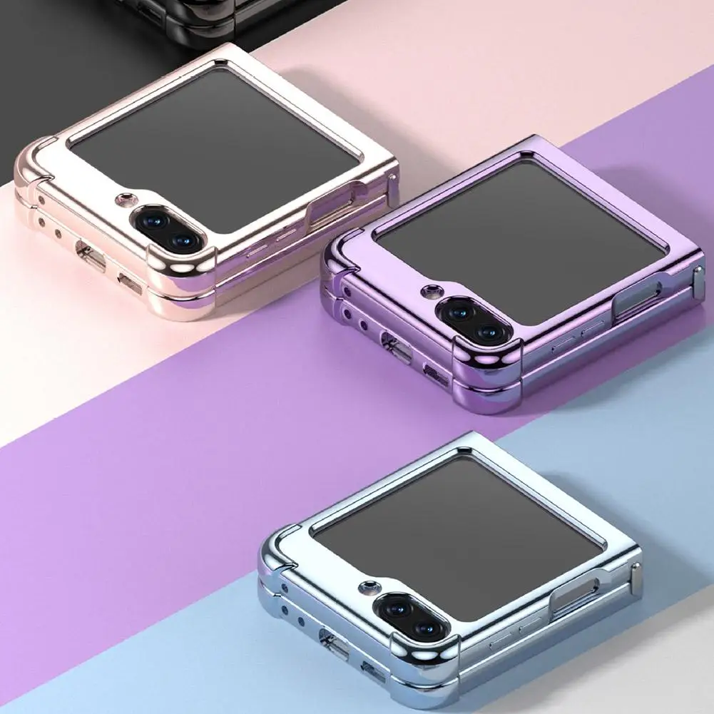 Прозрачный чехол-книжка из закаленного стекла для Samsung Z Flip 5 Zflip5, чехол с петлями для Samsung Galaxy Z Flip 5 Flip5, складное покрытие Ba L9S4