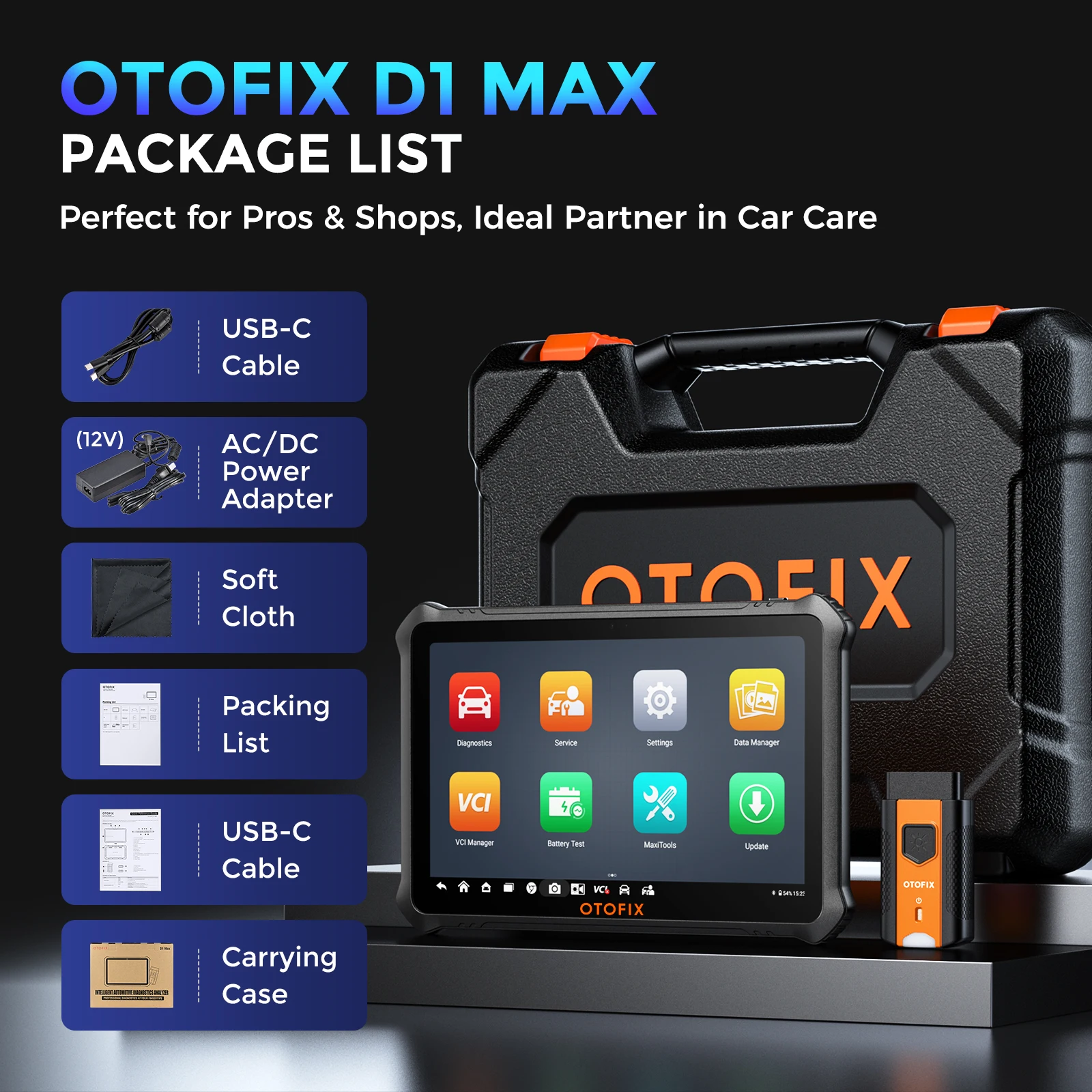 Автомобильный диагностический сканер OTOFIX D1 Max, двунаправленный сканер, кодирование ECU, DoIP и CANFD, 2 года обновления, поддержка российских автомобилей (art.: 3920c8147010c) - 3920c8147010c