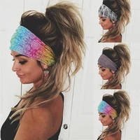 colorful printed wide headband women stretch hair ribbon floral print hair bands sports headwear sport sweatband headband