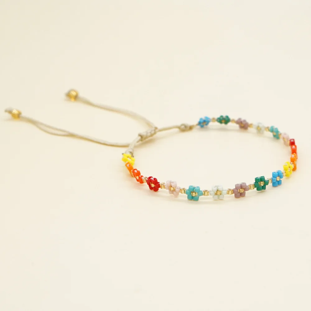 

Vlen Miyuki Bracelet for Women Boho Summer Beach Friendship Bracelets Gift for Girl Jewelry Colorful Daisy Flower Pulseras Mujer