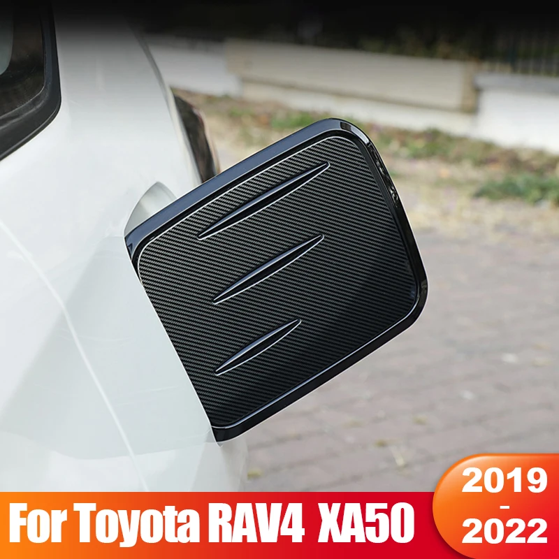 

For Toyota RAV4 2019 2020 2021 2022 RAV 4 XA50 ABS Carbon Fiber Car Fuel Tank Cover Oil Cap Decorative Trim Sticker Accessories