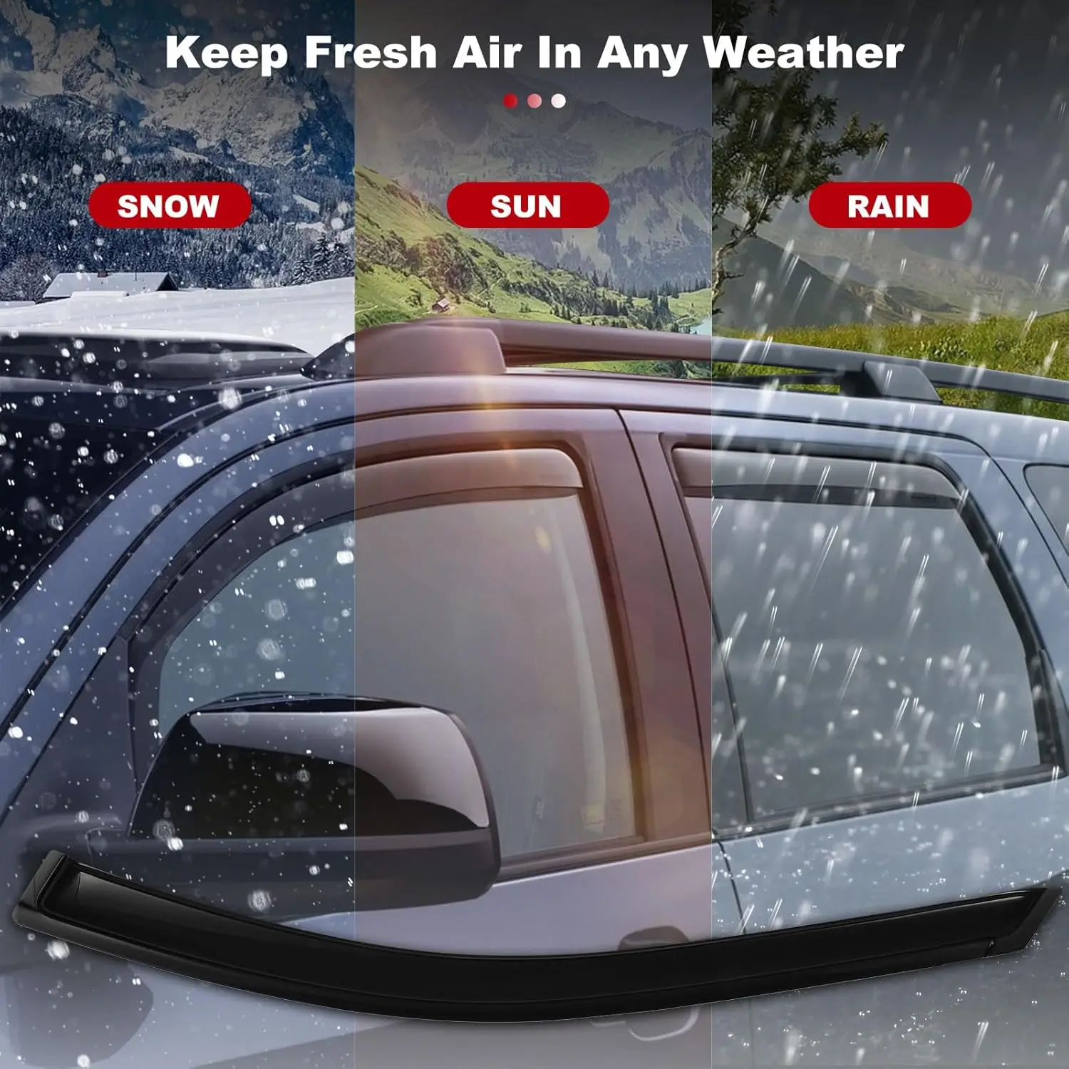Фото Ветровики In Channel Rain Guards Premium для окон, дефлекторы для VOLKSWAGEN VW CADDY 3-го поколения 2004-2020, внутренние вентиляционные козырьки №4