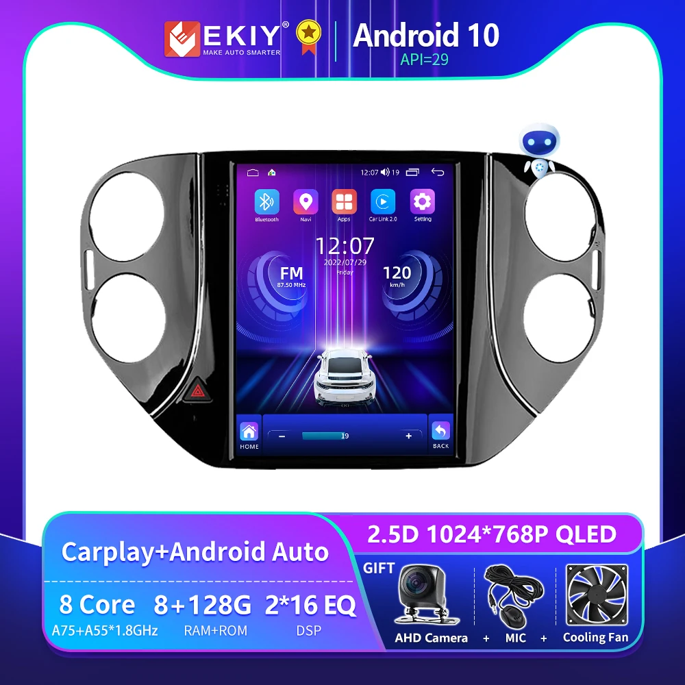 

EKIY T9 для VW Volkswagen Tiguan 2010-2016 Android 10 автомобильное радио мультимедиа вертикальный Tesla экран навигация GPS стерео Carplay