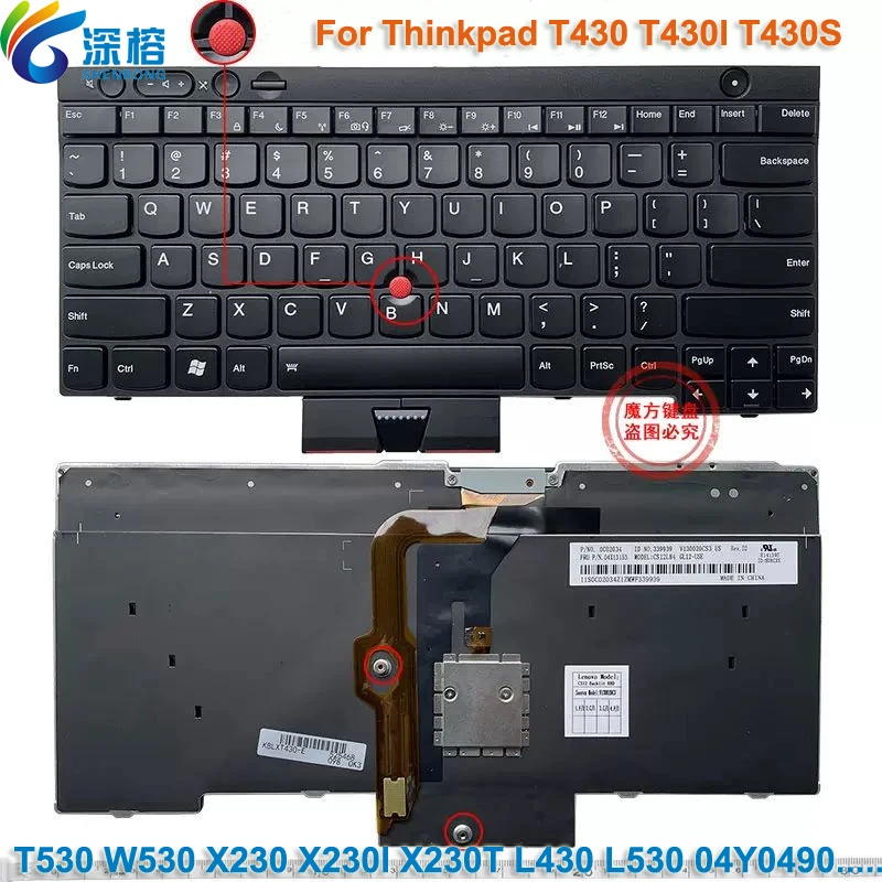 Bàn phím laptop Lenovo ThinkPad T430 T430s X230 T530 W530 L430 L530 - T430 (ĐÈN,BH 6TH
