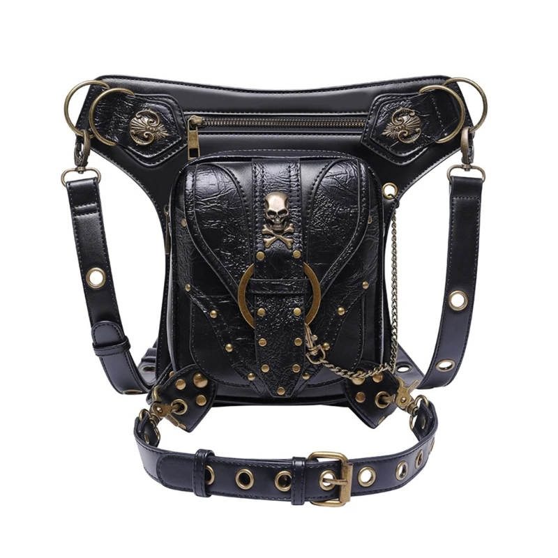 

Steampunk Waist Bag Fanny Pack Fashion Gothic PU Shoulder Crossbody Messenger Bags Thigh Leg Hip Holster Purse