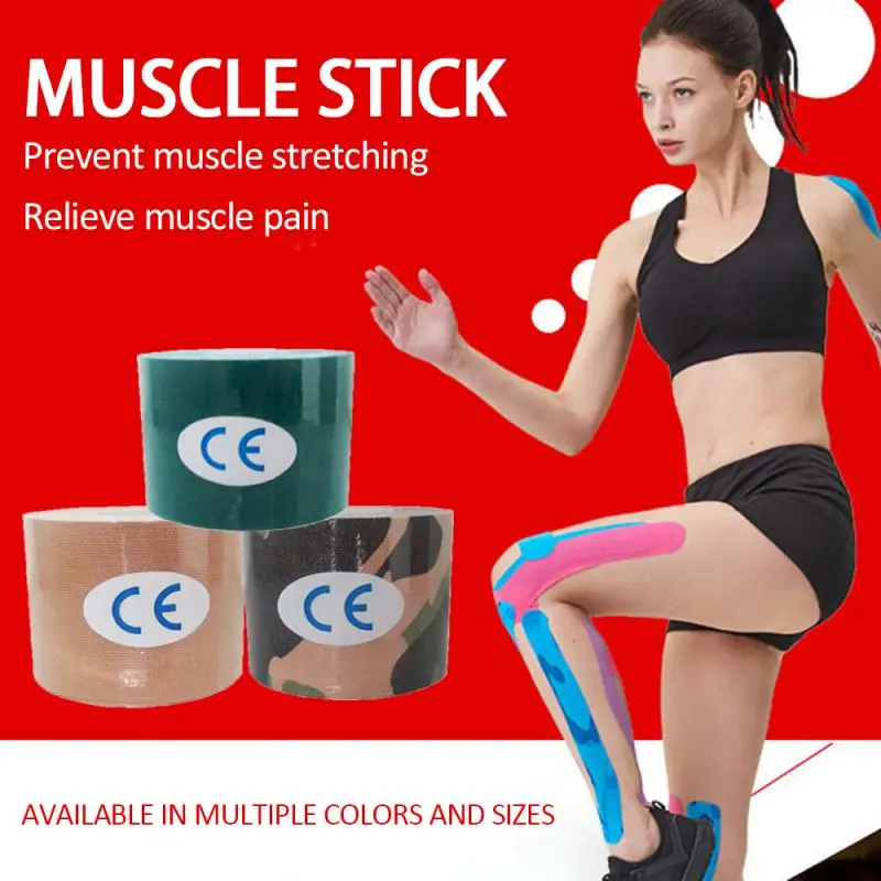 

1~5PCS Kinesiology Tape Athletic Recovery Elastic Tape Kneepad Muscle Pain Relief Knee Pads For Gym Fitness Self-Adhesive