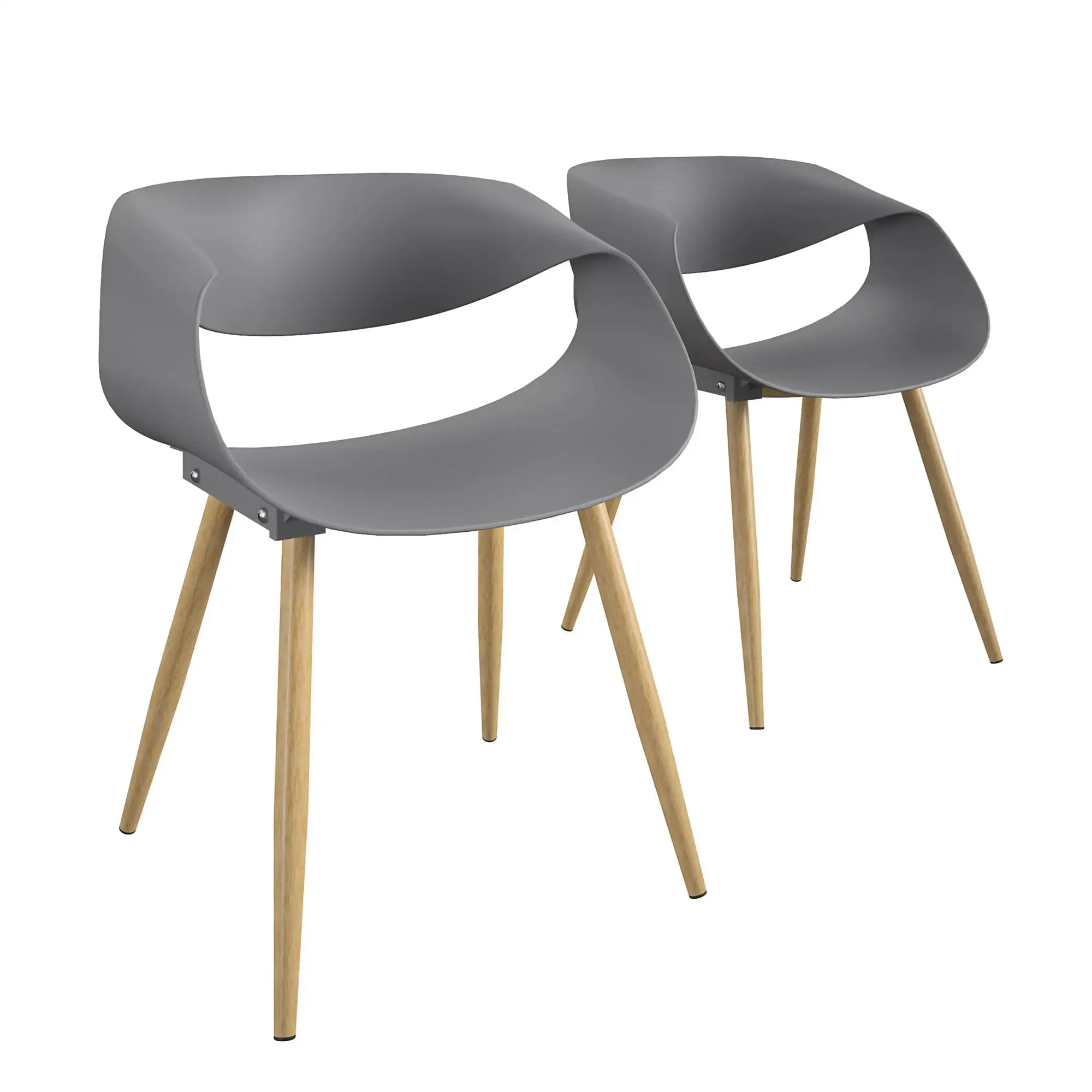 

COSCO Outdoor/Indoor Resin Ribbon Chair, Gray, 2-pack