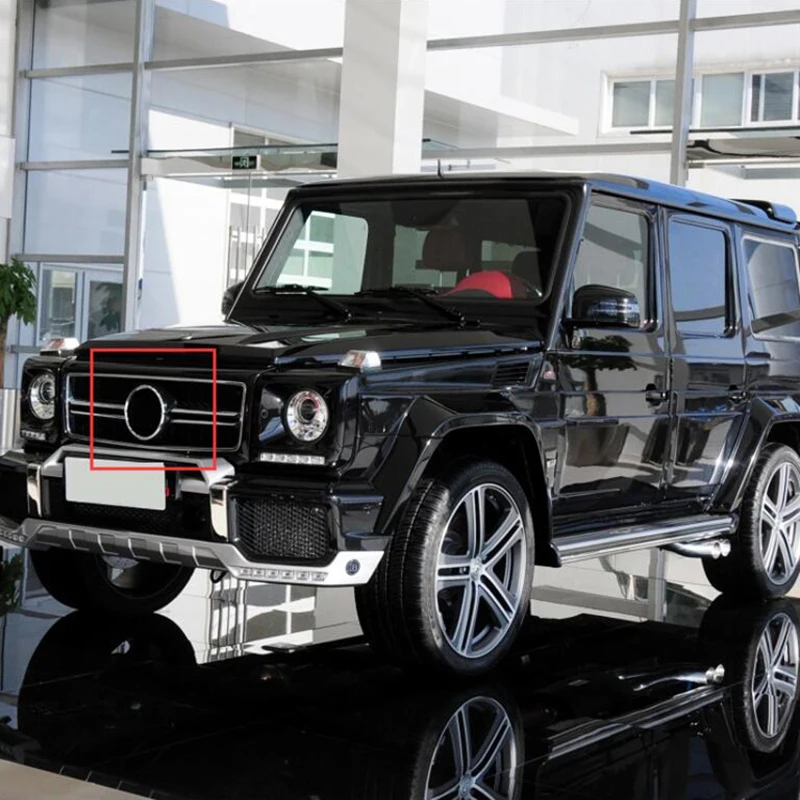 

Ажурная черная сетка 185 мм с хромированным черным, красным логотипом B, средняя решетка для стайлинга автомобиля, для W463 G500 G350 G63 G65