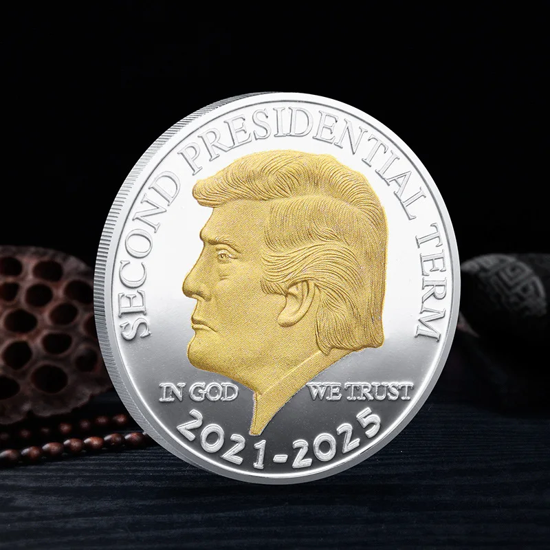 2024 двухцветная Золотая монета с изображением Трампа Юбилейная монетная медаль